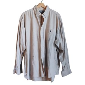 Ralph Lauren “THE BIG SHIRT” Beige Corduroy Button Down Shirt